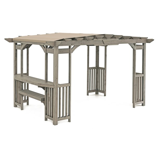 Yardistry Madison Pergola - 98-in x 120-in - Grey Cedar