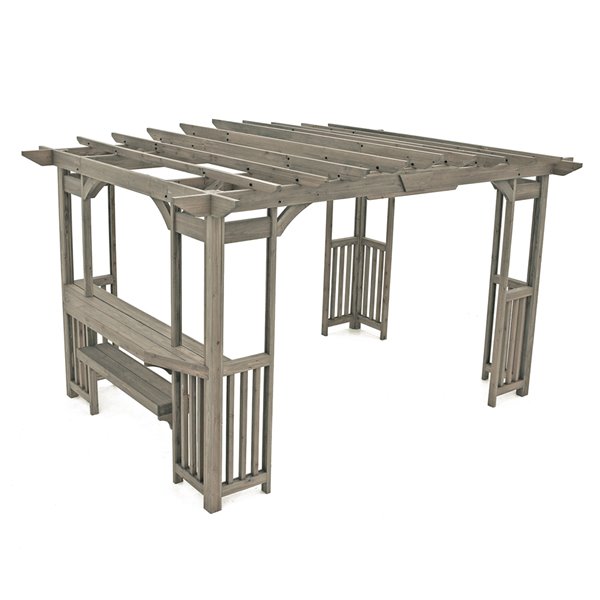 Yardistry Madison Pergola - 98-in x 120-in - Grey Cedar