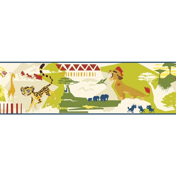 York Wallcoverings Prepasted Animals Wallpaper Border - 9-in x 15-ft - Yellow/Green