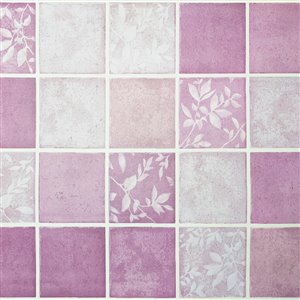 Papier peint en vinyle Falkirk Bhòid par Dundee Deco, motif géométrique, autoadhésif,36 pi², mauve/blanc