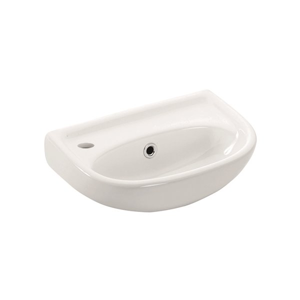 WS Bath Collections Basic Oval Bathroom Sink - White/Chrome