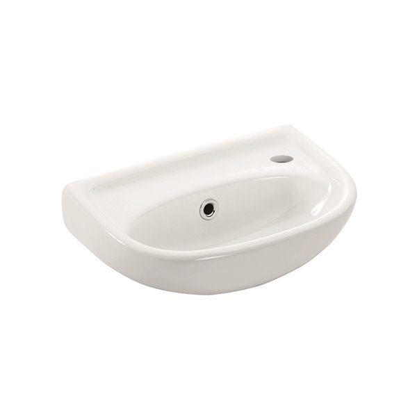 WS Bath Collections Basic Wall-Mount  Bathroom Sink - White/Chrome