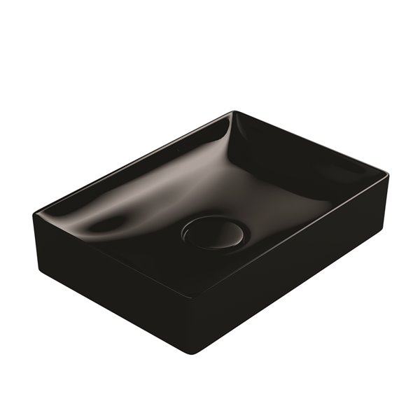 WS Bath Collections Vision Bathroom Sink - Gloss Black/Chrome | RONA