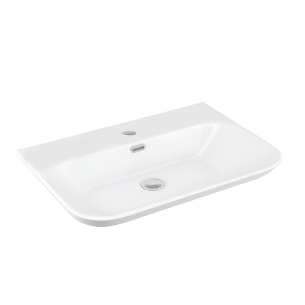 WS Bath Collections Edge Vessel Bathroom Sink - White