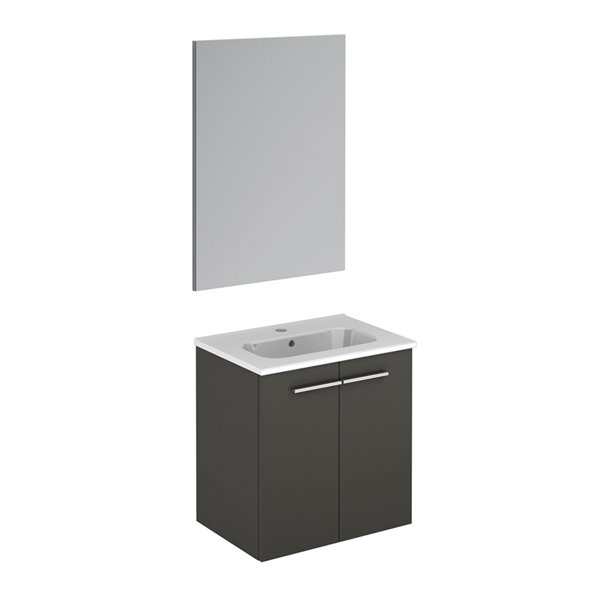 WS Bath Collections Start 20-in Anthracite Single Sink Bathroom Vanity ...