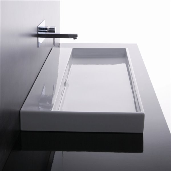 WS Bath Collections Under Rectangular Bathroom Sink - White