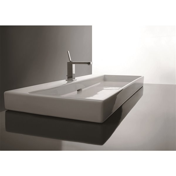 WS Bath Collections Under Rectangular Bathroom Sink - White