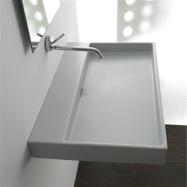 WS Bath Collections Under Rectangular Bathroom Sink - White