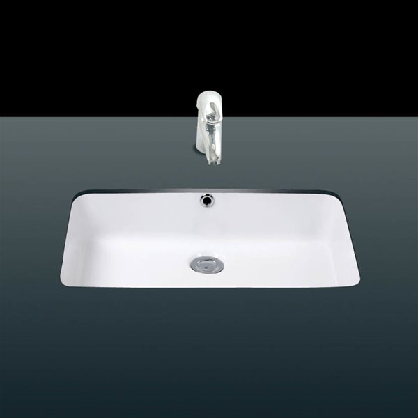 WS Bath Collections Under Rectangular Bathroom Sink - Ceramic White