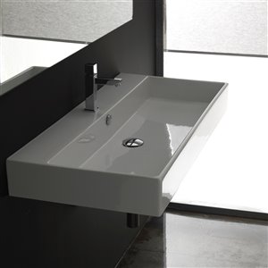 WS Bath Collections Unlimited Rectagular Bathroom Sink - Ceramic White