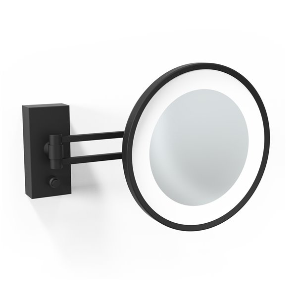 Ws Bath Collections Magnifying Wall, Wall Mount Makeup Mirror Black