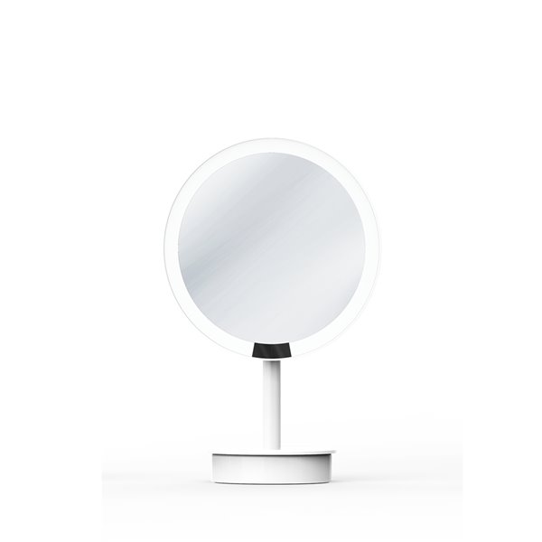 WS Bath Collections Magnifying Makeup Mirror - Matte White/Brass
