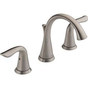Robinet de salle de bain à large entraxe Lahara de DELTA, 2 poignées, acier inoxydable