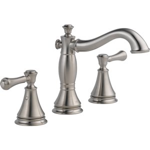 Robinet de salle de bain à large entraxe Cassidy de DELTA, 2 poignées, acier inoxydable