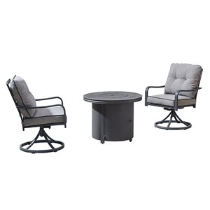 Ensemble de conversation Davenport gris en métal par OVE Decors, 3 mcx