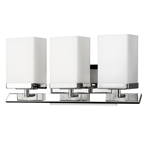 Acclaim Lighting Burgundy 3-Light Modern Vanity Light with Glass Shades - Polished Nickel