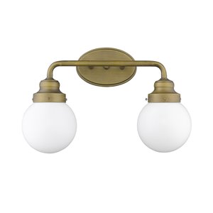 Luminaire pour salle de bain Portsmith de Acclaim Lighting, 2 lumières, laiton brut