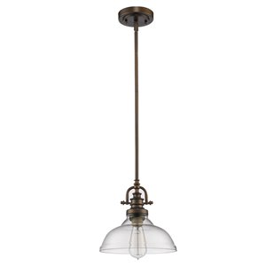 Acclaim Lighting Virginia Modern 1-Light Oil-Rubbed Bronze Dome Pendant with Clear Glass Shade