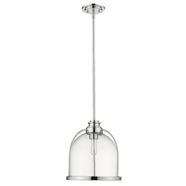 Acclaim Lighting Stanton Modern 1-Light Polished Nickel Dome Pendant