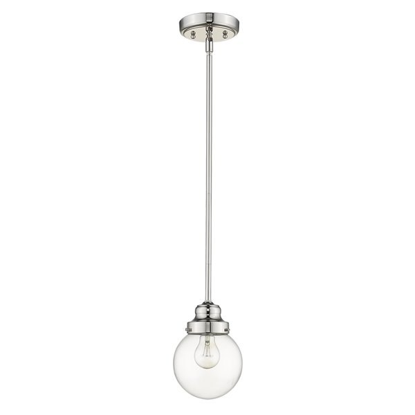 Acclaim Lighting Portsmith Modern 1-Light Polished Nickel Dome Pendant