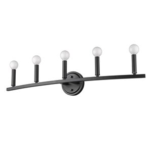 Applique de vanité 5 lumières Sawyer de Acclaim Lighting, noir mat