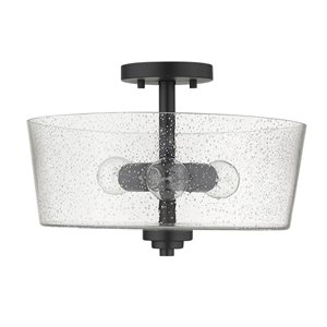 Acclaim Lighting Rowe 15-in Modern 3-Light Matte Black Semi-Flush Mount