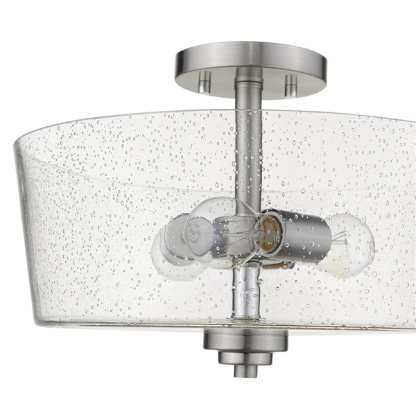 Semi-plafonnier moderne à 3 ampoules Rowe de Acclaim Lighting, 15 po, nickel satin