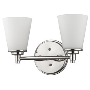 Applique de meuble-lavabo Conti de Acclaim Lighting, 2 lumières, nickel poli