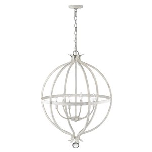 Pendentif à 6 lumières Callie de Acclaim Lighting, blanc campagnard
