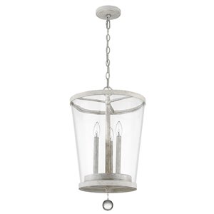 Pendentif à 3 lumières Callie de Acclaim Lighting, blanc campagnard