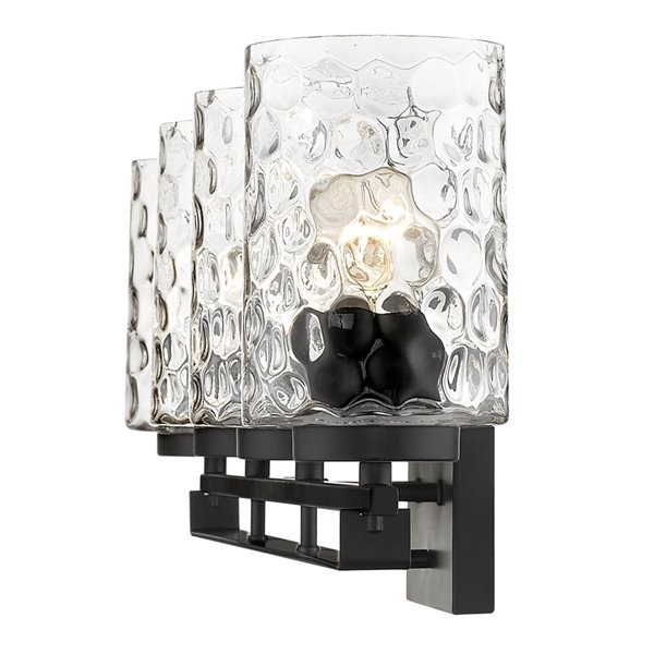 Acclaim Lighting Livvy 4-Light Matte Black Modern Vanity Light with Optic Glass Shades