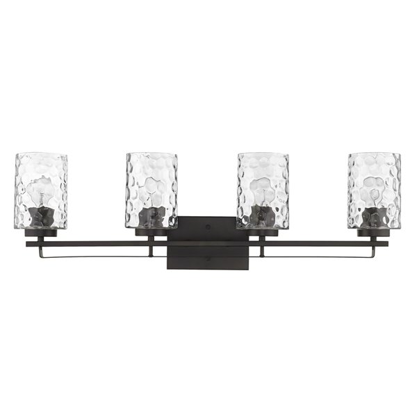 Acclaim Lighting Livvy 4-Light Matte Black Modern Vanity Light with Optic Glass Shades