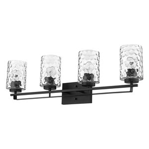 Acclaim Lighting Livvy 4-Light Matte Black Modern Vanity Light with Optic Glass Shades