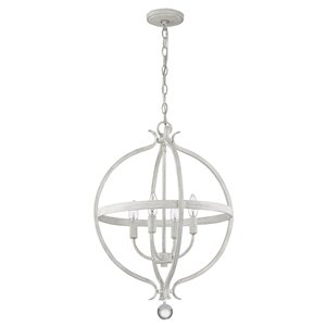 Pendentif à 4 lumières Callie de Acclaim Lighting, blanc campagnard