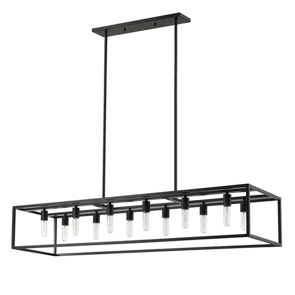 Luminaire suspendu Cobar de Acclaim Lighting, 12 ampoules, noir mat