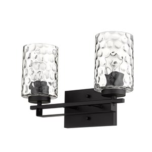 Acclaim Lighting Livvy 2-Light Matte Black Modern Vanity Light with Optic Glass Shades