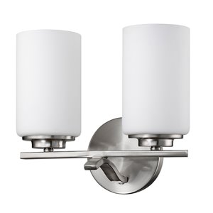 Luminaire pour salle de bain Poydras de Acclaim Lighting, 2 lumières, nickel satiné