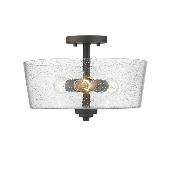Acclaim Lighting Rowe 15-in Modern 3-Light Oil-Rubbed Bronze Semi-Flush Mount