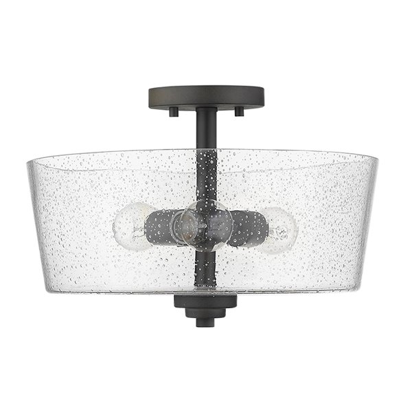 Acclaim Lighting Rowe 15-in Modern 3-Light Oil-Rubbed Bronze Semi-Flush Mount