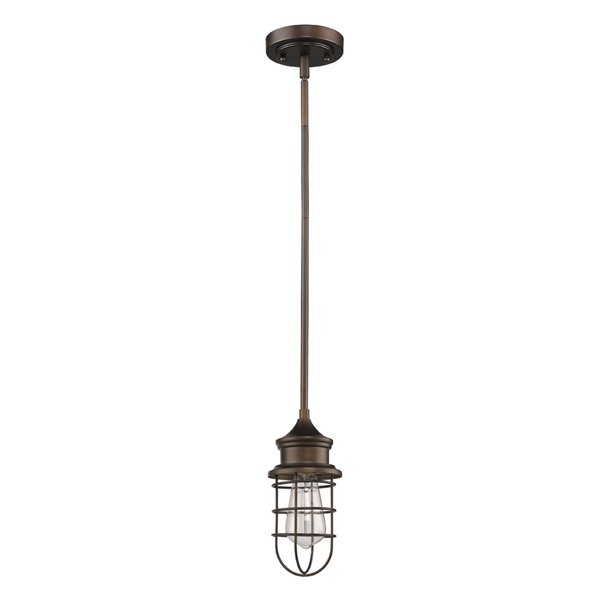 Acclaim Lighting Virginia Modern 1-Light Oil-Rubbed Bronze Dome Pendant with Wire Cage Shade