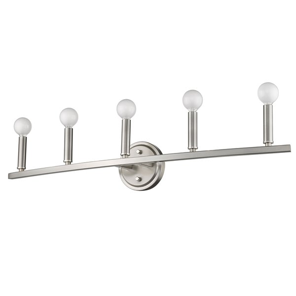 Applique de vanité 5 lumières Sawyer de Acclaim Lighting, nickel satiné