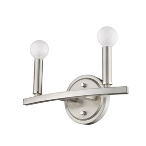 Applique à 2 lumières Sawyer de Acclaim Lighting, nickel satiné
