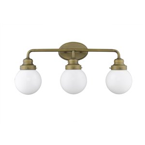 Luminaire pour salle de bain Portsmith de Acclaim Lighting, 3 lumières, laiton brut