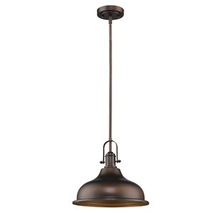 Acclaim Lighting Virginia Modern 1-Light Oil-Rubbed Bronze Dome Pendant with Metal Shade