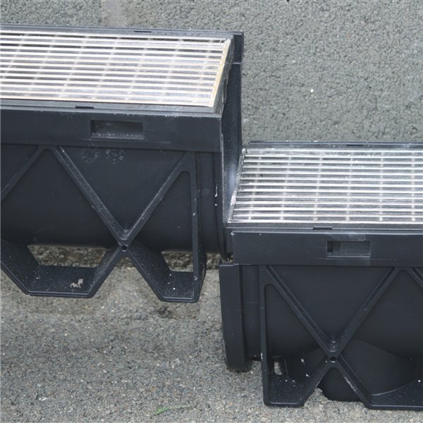 Reln Storm Drain Channel Kit with Architectural Grates - 3-Pack