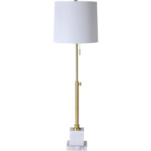 Lampe de Table Blythwood de Notre Dame Design. 35,5 po, abat-jour en tissu, laiton