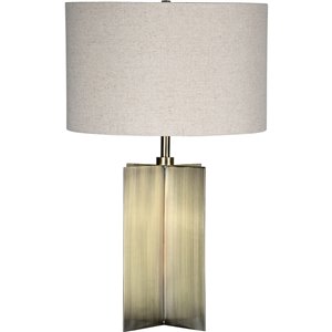Lampe de Table Scotia de Notre Dame Design, 24, 5 po, abat-jour en tissu, laiton