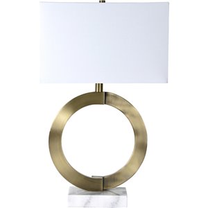Lampe de Table Skipton de Notre Dame Design, 27 po, abat-jour en tissu, bronze