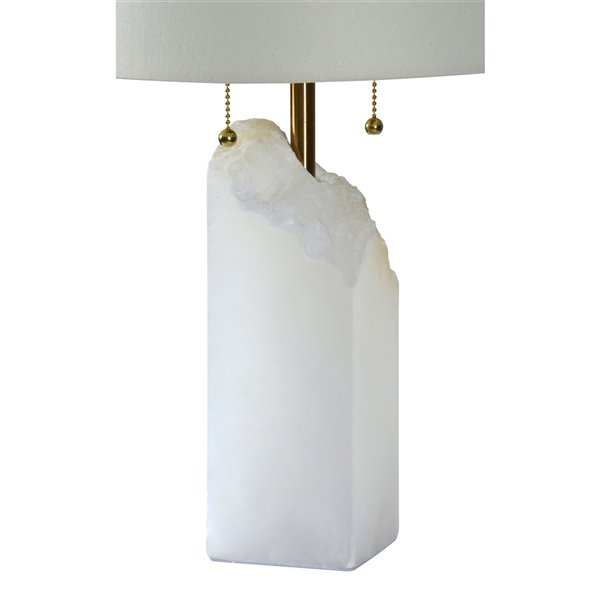 Notre Dame Design Walton 26in Standard 3Way White Table Lamp with