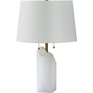 Lampe de Table Walton de Notre Dame Design, 26 po, abat-jour en tissu, blanc